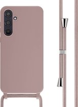 iMoshion Hoesje Geschikt voor Samsung Galaxy A55 Hoesje Met Koord - iMoshion Siliconen hoesje met koord - roze