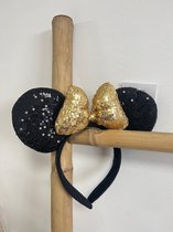 Minnie Mouse, diadème, paillettes, oreilles, or