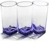 Pasabahce Carre – Paarse Longdrinkglazen / Waterglas – Set van 3 – 305 ml