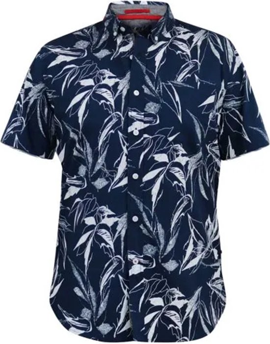Duke 555 Finley Marineblauw Hawaiiaans Overhemd Maat 5XL Big men size