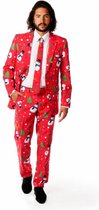 OppoSuits Christmaster - Heren Kostuum - Rood - Kerstpak - Maat 58