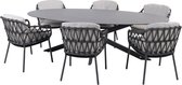 Privada Calpi dining tuinset 240x113xH75 cm 7 delig antraciet rope 4 Seasons Outdoor
