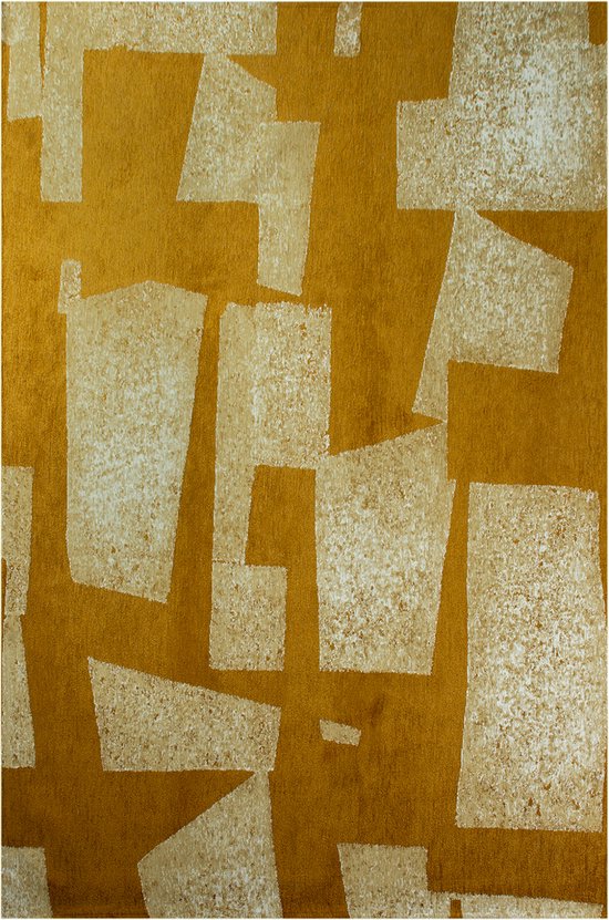 Skip modern design vloerkleed met geel en beige geometrisch patroon - Tapijt - 170 x 240 cm