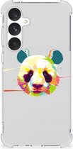 Silicone Hoesje Geschikt voor Samsung Galaxy A55 Telefoon Hoesje met doorzichtige rand Panda Color