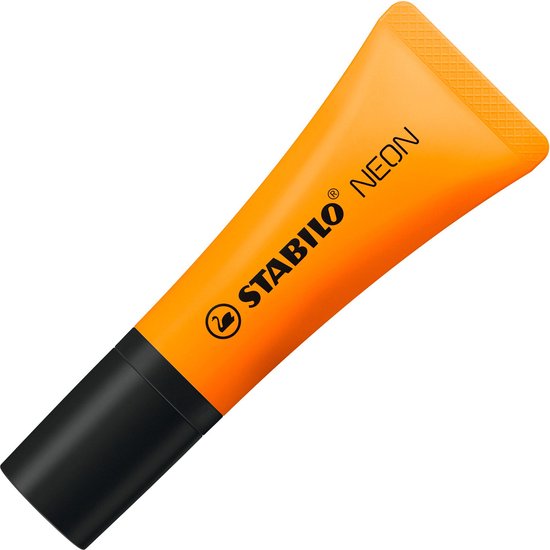 Oranje Stabilo Neon markeerstift met de dop erop.