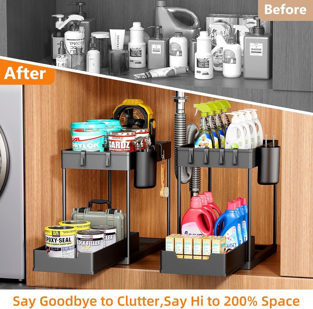 uittrekbare organizer voor onder de gootsteen, ladeplank, organizer for under the sink