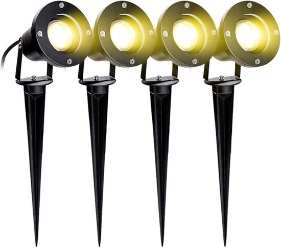 Brendz Solar Grondspot voor Buiten LED, 20 lumen, IP67 Waterdicht, 3000K Warm Wit Licht, Lithium-Polymeer Batterij, Solar Tuinverlichting Grondspots, Zwart, Doha