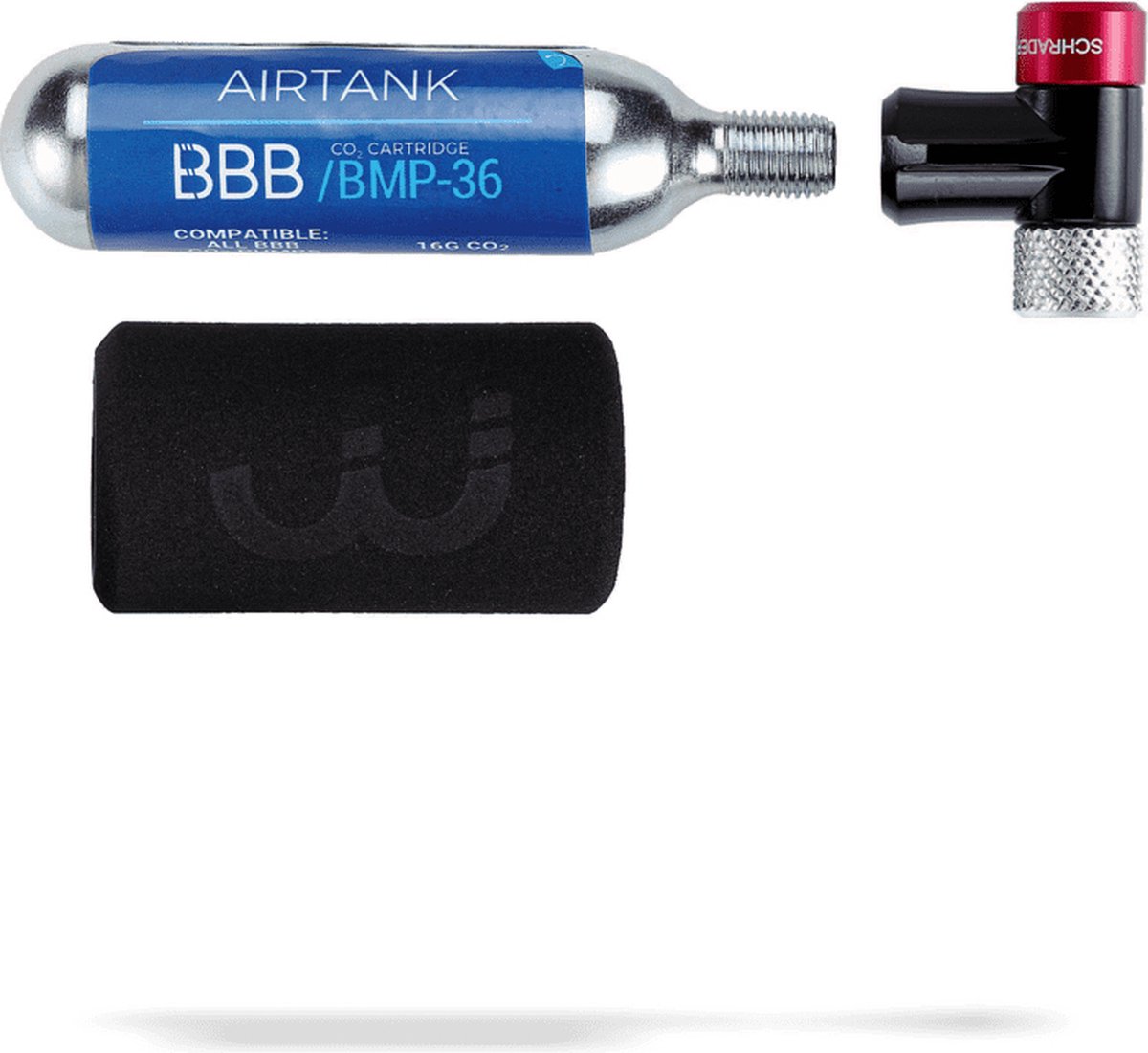 BBB Cycling AirSpeed Minipomp - Fietspomp Inclusief Co2 Patroon 16 gram - Eenvoudig en Veilig - BMP-32