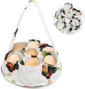 Panier de collecte d'œufs, 20 cm, pour œufs frais avec 7 sacs, sacs de collecte d'œufs pour poulailler, poules, œufs, comme cadeau pour la collecte des œufs de Pâques (robinet vert)