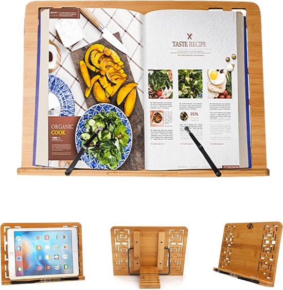 MEEDEN Boekenstandaard van hout, beukenhouten boekenstandaard met 3 verstelbare hoeken, opvouwbare leesstandaard om te lezen, recept muziekboek, laptop tablet - 34 x 24 cm MEEDEN Boekenstandaard van hout, beukenhouten boekenstandaard met 3 verstelbare hoeken, opvouwbare leesstandaard om te lezen, recept muziekboek, laptop tablet - 34 x 24 cm