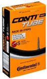 Een Continental Race 28 (700C) fietsbanden doos met een Presta ventiel van 60 mm. Technische details staan op de voorkant.