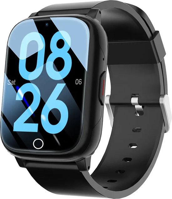 DrPhone ZONE4 - 4G Sim -Real Time GPS Smartwatch 1.69 Inch Grote Kleurenscherm - SOS Knop - Videobellen - GPS App Inbegrepen - Zwart
