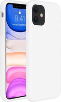 Hoes Geschikt voor iPhone 11 Hoesje Siliconen Back Cover Case - Hoesje Geschikt voor iPhone 11 Hoes Cover Hoesje - Wit - 2 Stuks