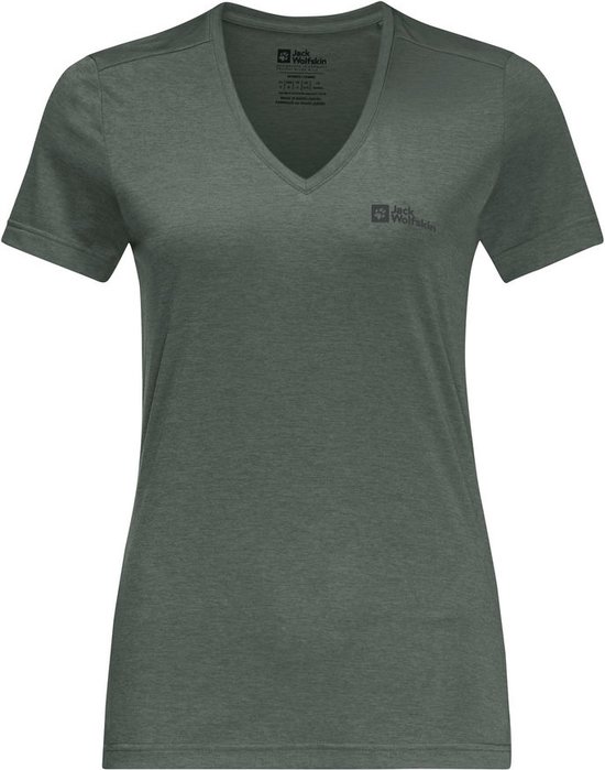 Jack Wolfskin CROSSTRAIL T WOMEN Dames Outdoorshirt - hedge groen - Maat M