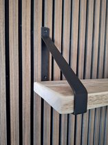 Hoexs - 1 stuk - Plankdrager Industrieel - Mat Zwart - Voor Plank 20cm - Inclusief pluggen en schroeven - Metaal - Industriële Wandplank - Staal