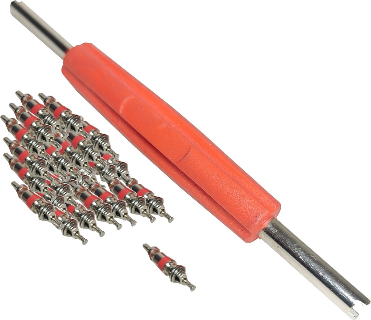 100X Binnenventiel + ventiel sleutel geschikt voor de meeste binnen en tubeless banden