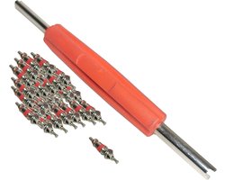 100X Binnenventiel + ventiel sleutel geschikt voor de meeste binnen en tubeless banden