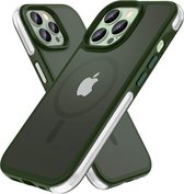 IYUPP Bumper - Geschikt voor Apple iPhone 15 Pro Max Hoesje - Geschikt voor MagSafe - Groen x Zwart - Shockproof
