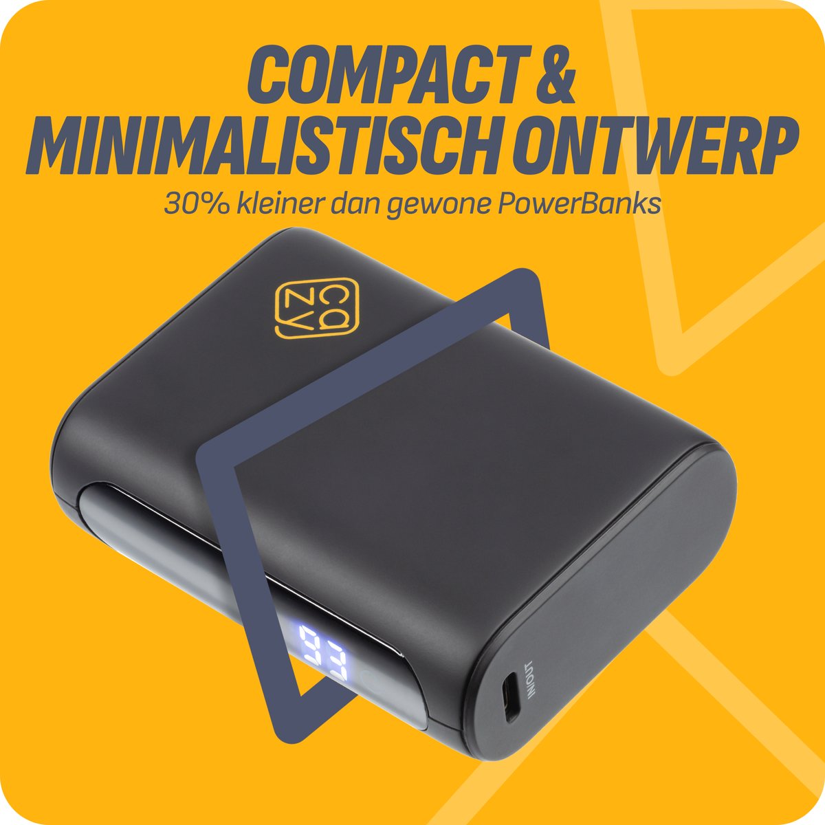 Cazy Mini Powerbank 10000 mAh 22.5W Zwart - afbeelding 2