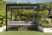 Deluxe® Domo - Luxe overkapping - Antraciet - Paviljoen - Aluminium - 3x3 m - Luxe vrijstaande zonwering en tuin overkapping met kantelbare lamellen - Weerbestendig - Voor gebruik als pergola, carport of veranda.