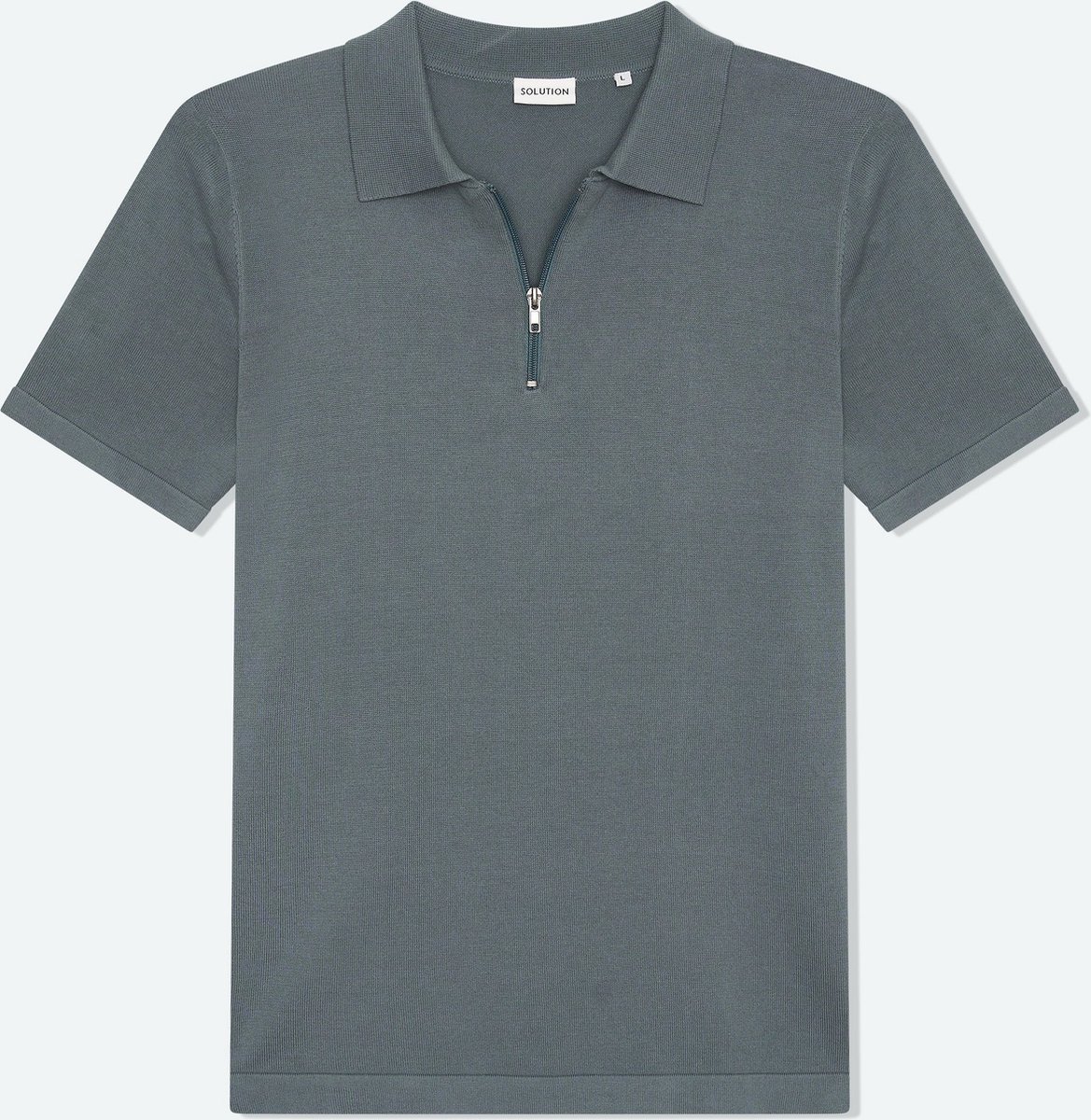 Solution Clothing Zipper - Casual Poloshirt - Regular Fit - Knoopsluiting - Volwassenen - Heren - Mannen - Blauw - M - M - Solution Clothing