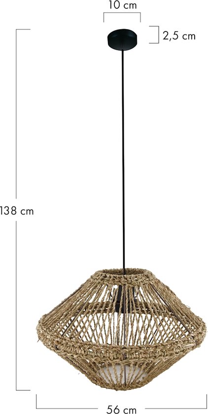 DKNC - Lampe suspendue papier - 56x56x38cm - Naturel
