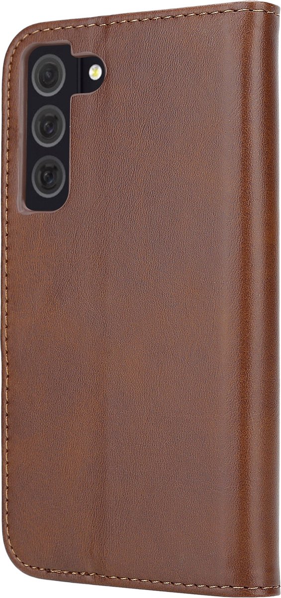 ShieldCase bookcase geschikt voor de Samsung Galaxy A25 hoesje - Portemonnee hoesje met ruimte voor pasjes - bescherming aan voor- en achterkant - leren bookcase (bruin)