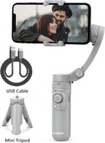 Narlonzo® - Hq3 - Stabilisateur de cardan 3 axes - Pour Mini trépied de téléphone portable - Selfie & Vlog - Pliable - Wit