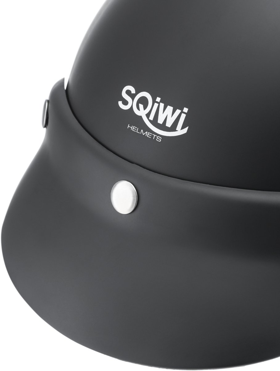 SQIWI Touring Helm - M - Scooterhelm - Motorhelm - Pothelm - Geschikt voor Vespa, Scooter, Brommer, Motor en Snorfiets - Mat Zwart – foto 7