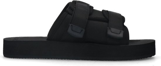 Sacha - Heren - Zwarte slippers met klittenband