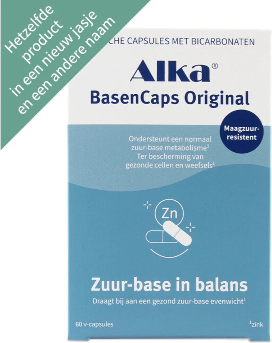 Goedkoopste Alka BasenCaps Original - Basische Capsules met Bicarbonaten - Maagzuurresistente capsules - Basische Tabletten - Natriumbicarbonaat en Kaliumbicarbonaat