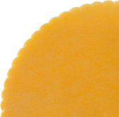 25 goudgeel of okergeel tule met gegolfde rand 23cm rond hobbymateriaal