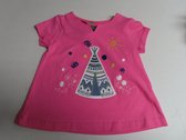 T shirt - Korte mouw - Meisjes - Roze - Tipi - 12 maand 1 jaar