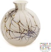 Design vaas Bolvase With Neck - Fidrio LIGHTENING - glas, mondgeblazen bloemenvaas - hoogte 19 cm