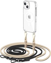 Tech-Protect Verwisselbare Koord MagSafe Hoesje Geschikt voor Apple iPhone 15 - Zwart & Beige