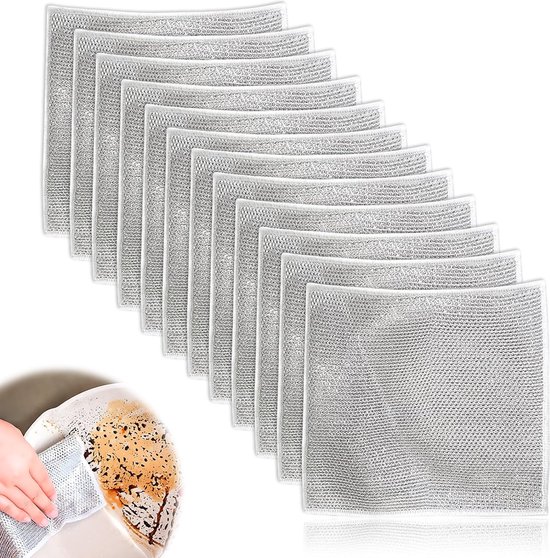 Set de 20 torchons de cuisine, coton, 50 x 70 cm, argent