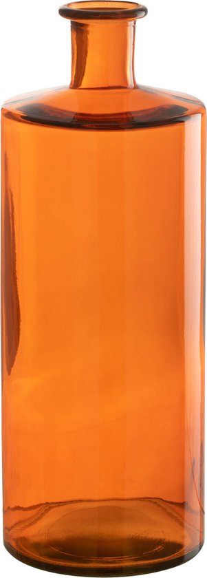 J-Line vaas Wijd - glas - orange - small