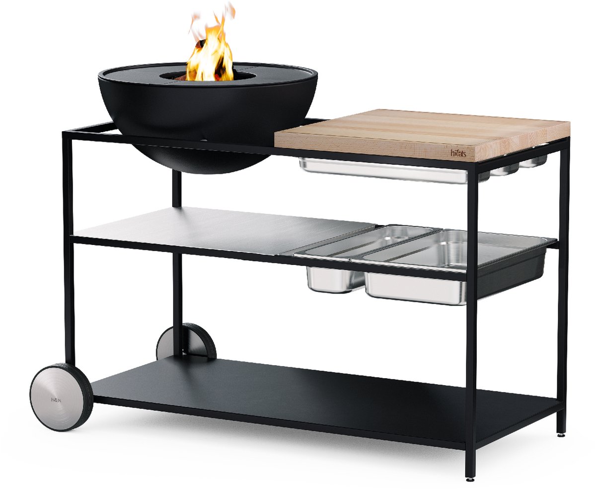 Bol.com Höfats - Fire Kitchen Buitenkeuken met Bowl 57 Vuurschaal - Staal - Zwart - aanbieding