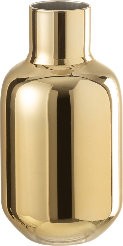 J-Line vaas Fles Decoratief - glas - goud - small