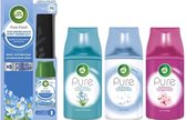 Air Wick Fresh Matic Pure Starter Set + 3 Recharges Mix