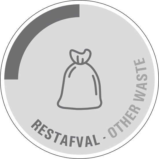 Restafval bord - kunststof - tweetalig 400 mm
