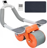 Ab Roller Wheel voor buikspiertraining automatisch rebound-buikspiertrainingsapparaat ergonomisch design voor thuis- en fitnessstudiooefeningen (oranje) ab wheel