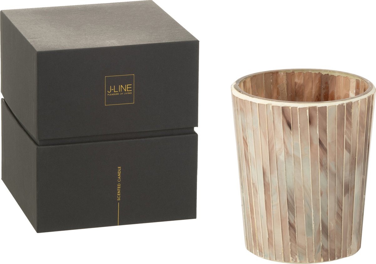 J-Line geurkaars Noa - Tender Rose - glas - roze - medium - 55U