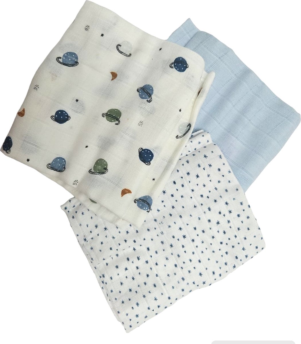 Supervintage set van hydrofiele zachte doeken 60 x 60 cm in diverse prints en kleuren