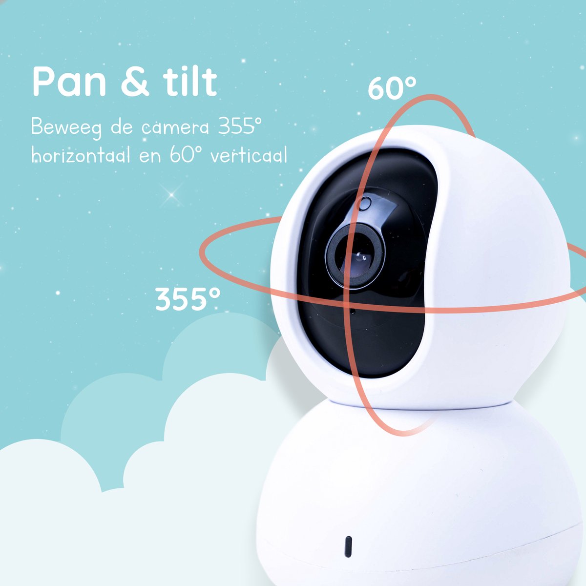 Afbeelding 3 van Wolqy Babyfoon – Babyfoon met Camera – Baby Monitor – Plug & Play - Op Afstand Bestuurbaar – 720p HD