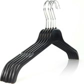 Zwart Plastic 43cm Ingekerfd Alle Doel Kleding Jas Kledingstuk Top Jumper Hangers - Set van 30 kledinghangers