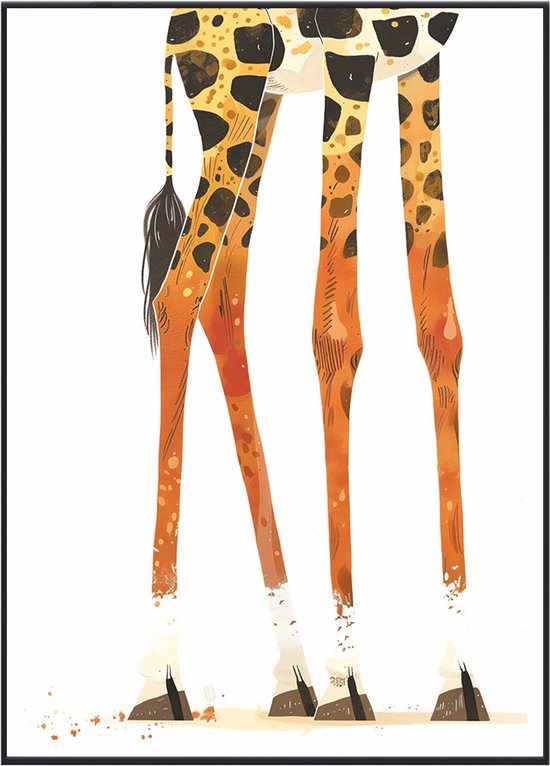 No Filter kinderkamer poster - giraf benen - Babykamer decoratie - 30x40 cm - A3 formaat - 1 stuks