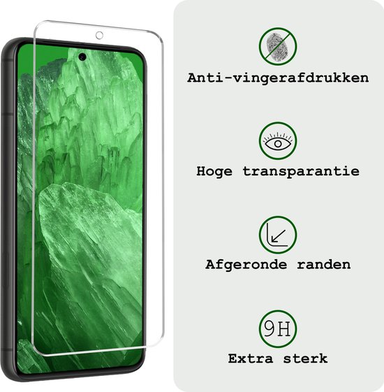 Étui pour Google Pixel 8a - Étui à rabat avec 2 films de protection d'écran - Étui pour Google Pixel 8a - Rose clair