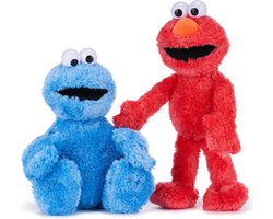 Elmo + Cookie Monster Sesamstraat Pluche Knuffel Set 38 cm - Sesamestreet Plush Toy | Sesam Straat Speelgoed pop Knuffeldier Knuffelpop voor kinderen jongens meisjes | Koekie Monster, Elmo, Oscar Mopperkont, Bert, Ernie, Pino