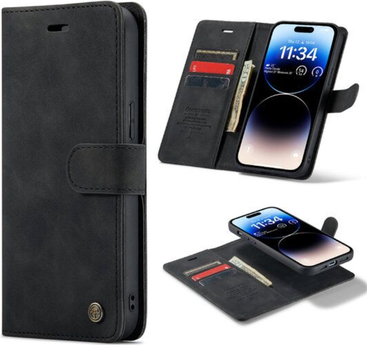 Casemania – Bookcase 2in 1 – Geschikt voor – Samsung S23 FE – Boekmodel